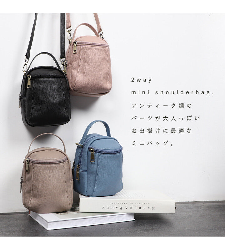 ショルダー バッグ ハンドバッグ ミニバッグ 2WAY レディース 無地 LIZDAYS リズデイズ
