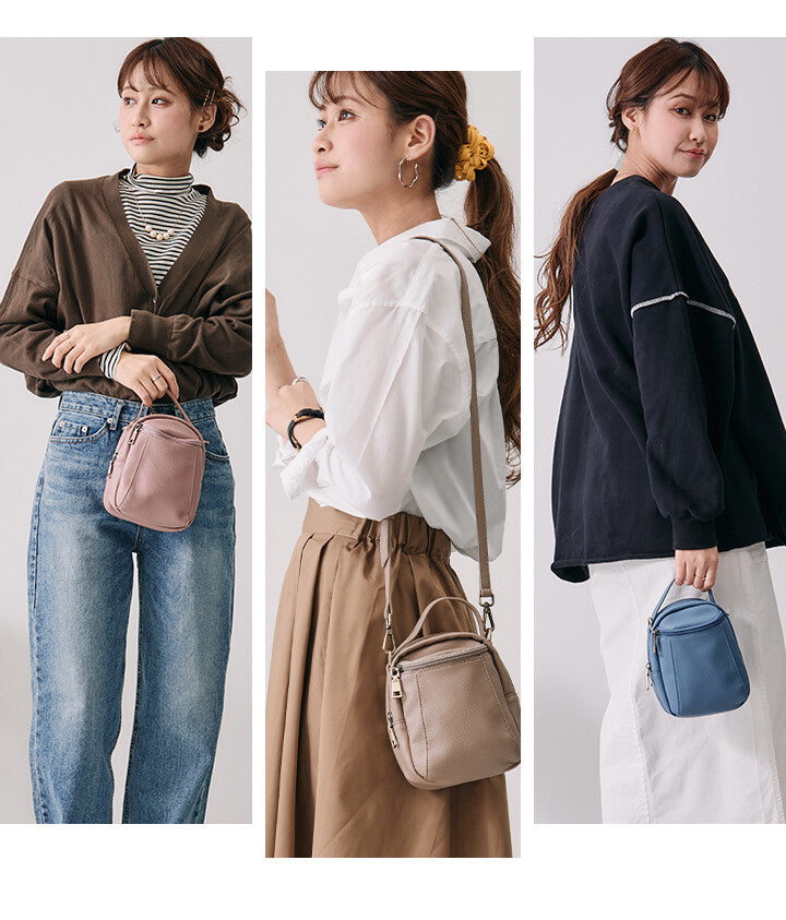 ショルダー バッグ ハンドバッグ ミニバッグ 2WAY レディース 無地 LIZDAYS リズデイズ
