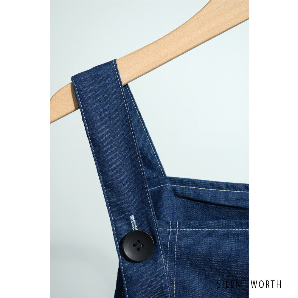 【12042772|Fサイズ】Silent Worth|配色ステッチ デニムジャンスカ|ロング丈・秋ワンピース