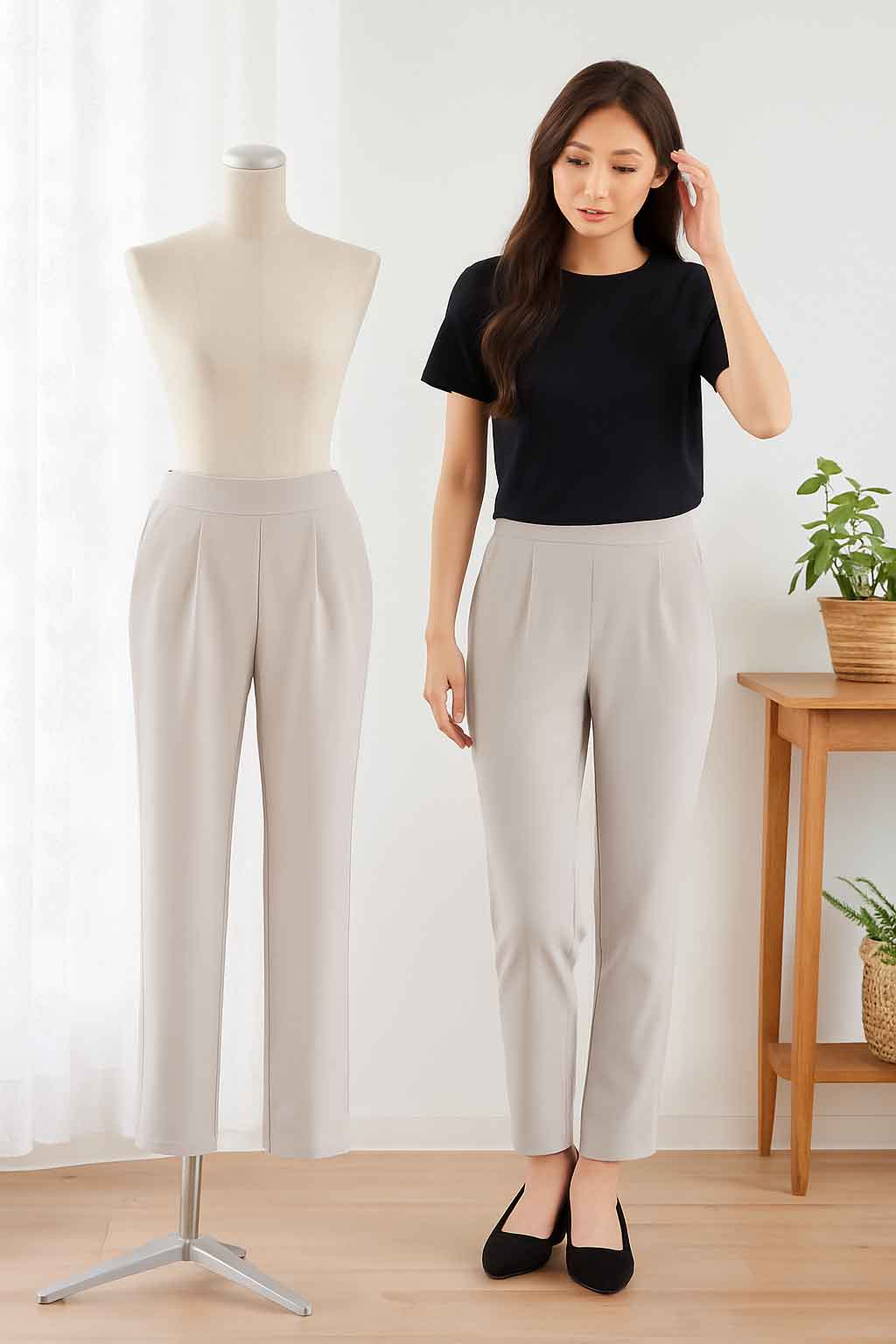【M/L/LL】ハイテンションストレッチテーパードパンツ(4-DX8756)|驚きのフィット感×らくらく美脚パンツ
