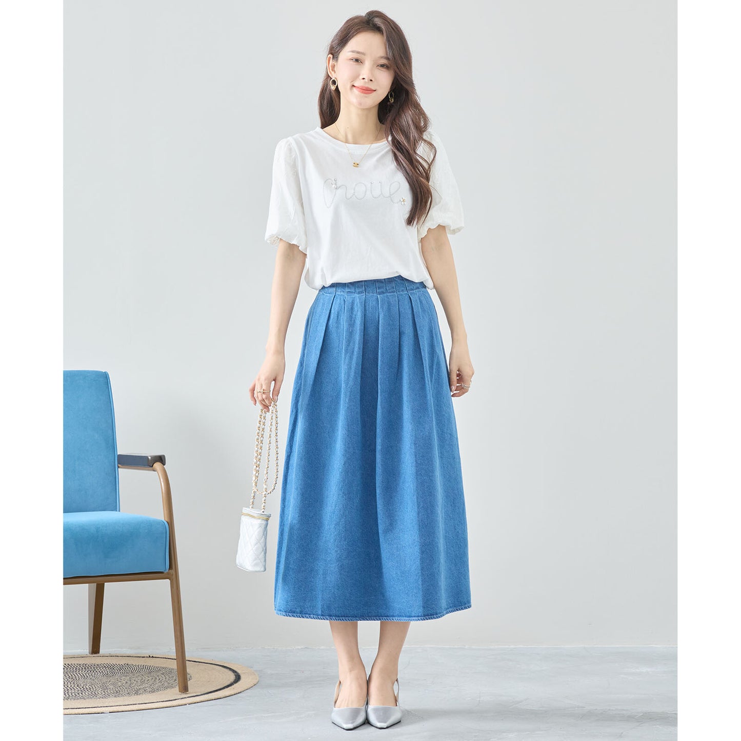 【M〜L】ビジュー アクセント トップス カットソー(C31-1779)