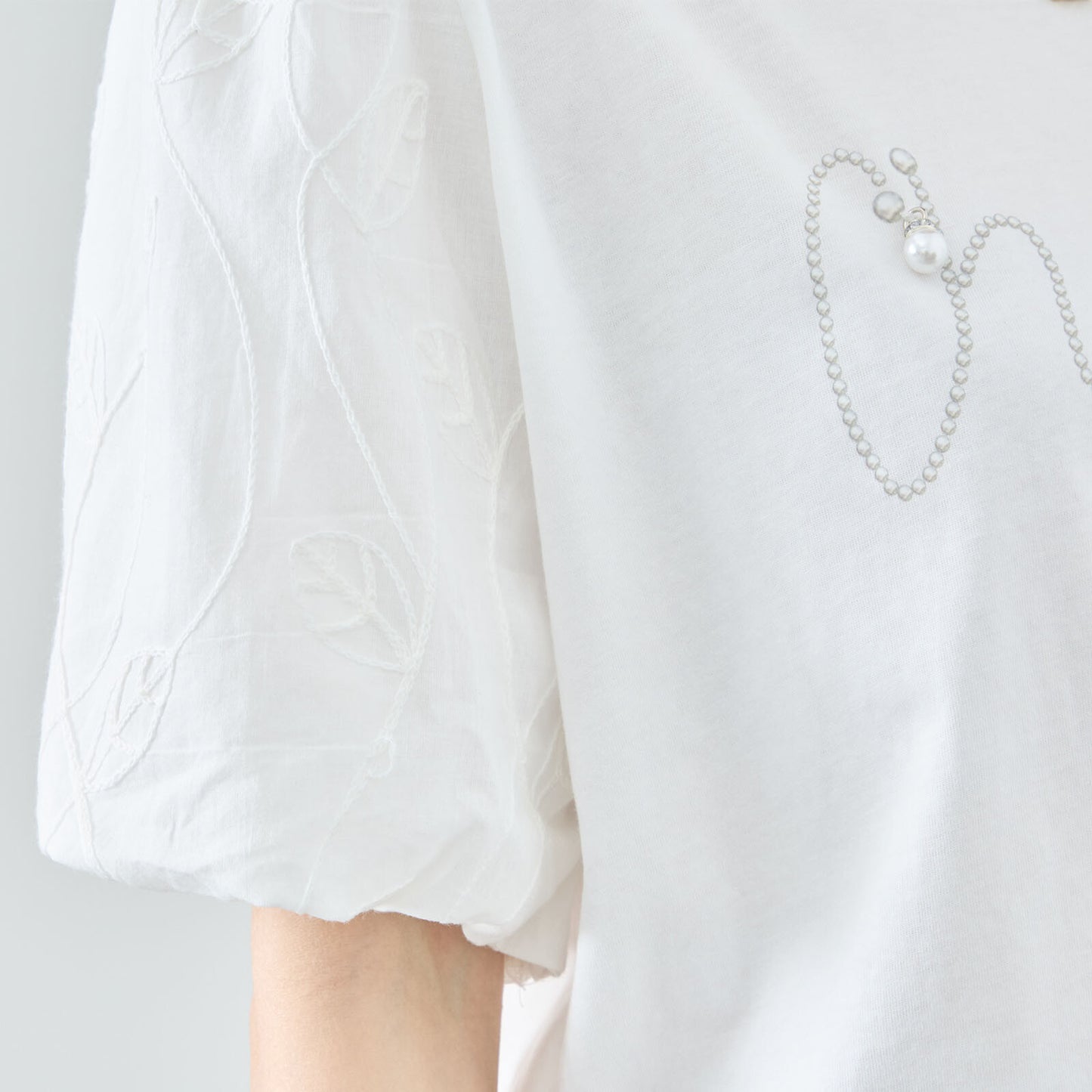 【M〜L】ビジュー アクセント トップス カットソー(C31-1779)