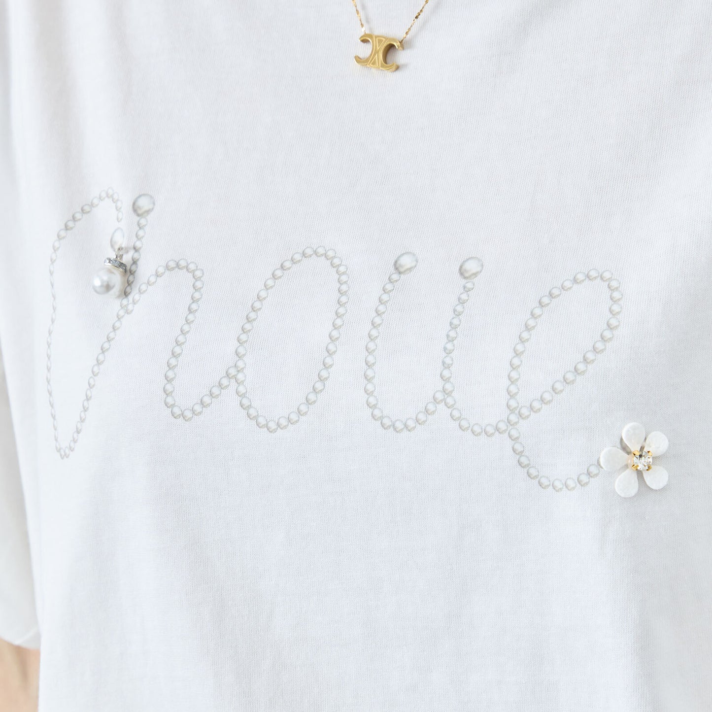 【M〜L】ビジュー アクセント トップス カットソー(C31-1779)