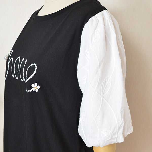 【M〜L】ビジュー アクセント トップス カットソー(C31-1779)