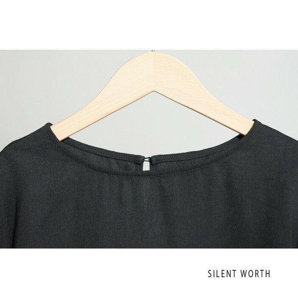 【M】袖バルーンロングテールプルオーバー|シアースリーブ・異素材トップス・SILENT WORTH C-3094
