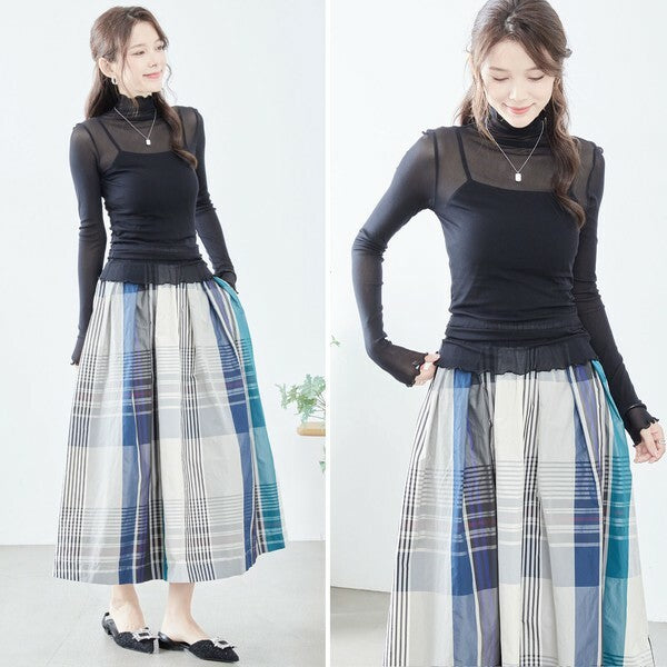 【M〜L】メロウ シアー ハイネック トップス カットソー(C31-385C)