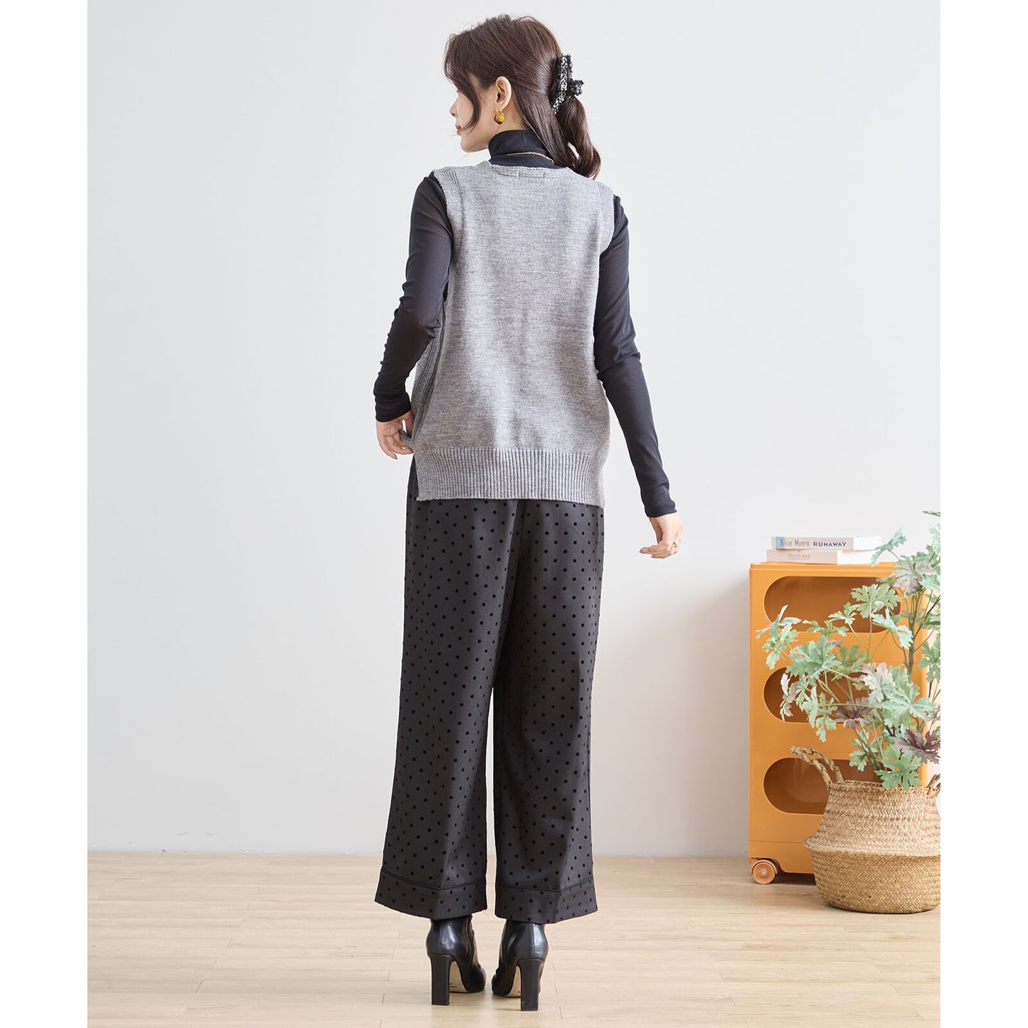 【M〜L】レトロガール ニット ベスト トップス(R33-172)