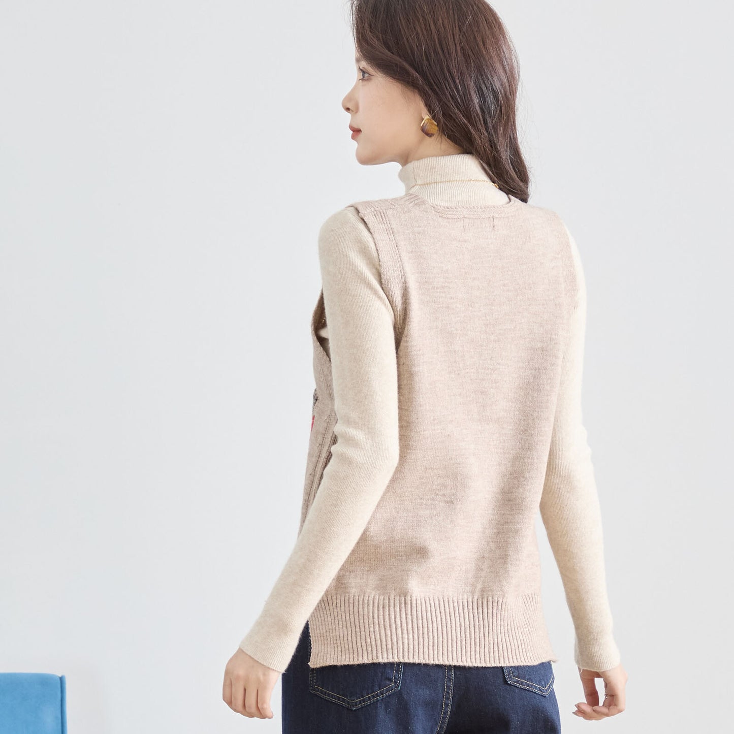 【M〜L】レトロガール ニット ベスト トップス(R33-172)
