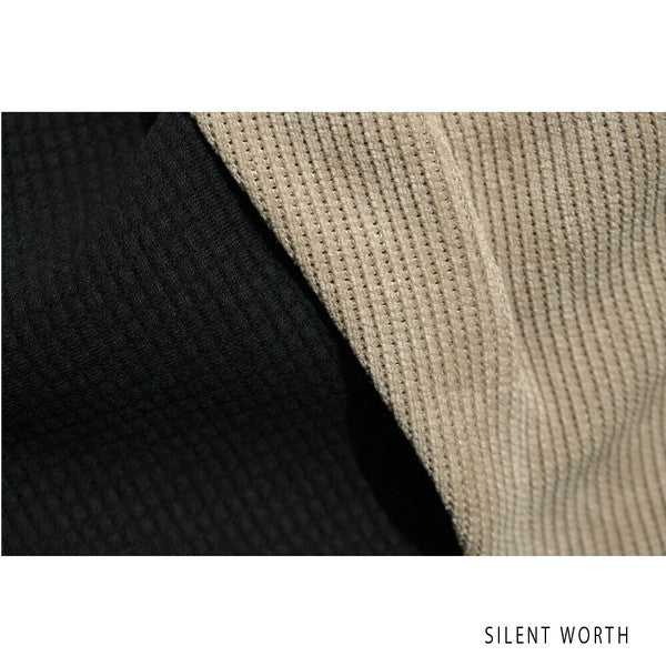 【M〜L】ジャカード異素材アシメ切替ワンピース|体型カバー・大人カジュアル・長袖・秋冬・Z-092