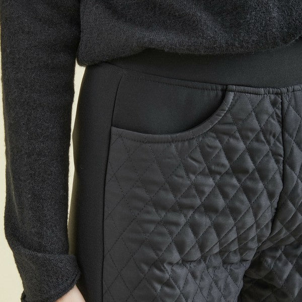 【M〜L:L〜LL】キルティング切替ストレッチパンツ【C05-107A:C05-108A】