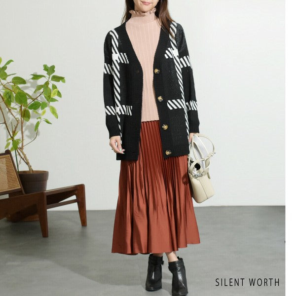 【M】リブフリルデザインニットプルオーバー|首元&袖口フリル・シンプル上品・SILENT WORTH・N-2961