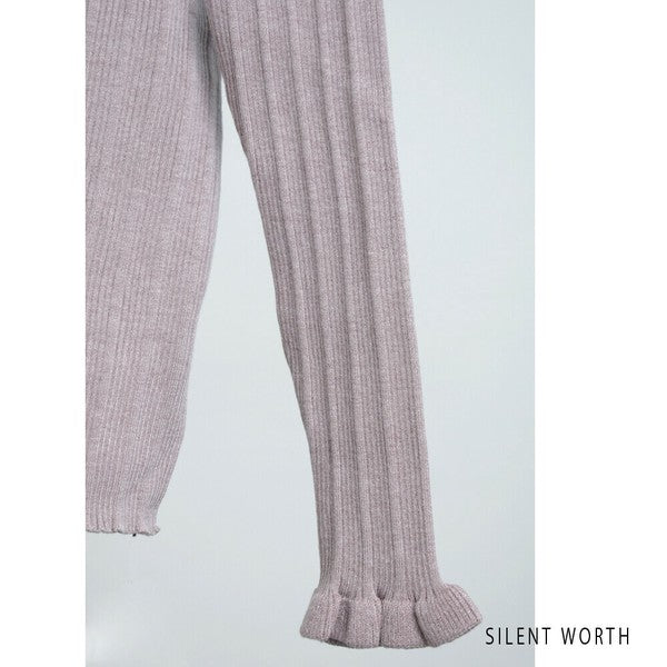 【M】リブフリルデザインニットプルオーバー|首元&袖口フリル・シンプル上品・SILENT WORTH・N-2961