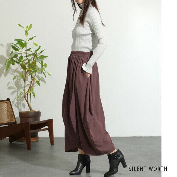 【M】リブフリルデザインニットプルオーバー|首元&袖口フリル・シンプル上品・SILENT WORTH・N-2961