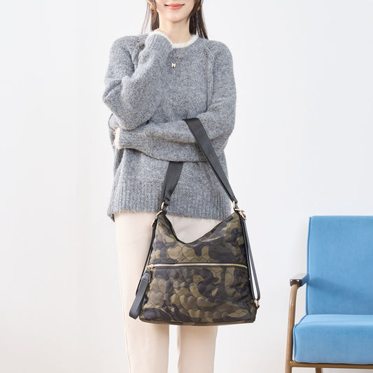 ハート カモフラ柄 2WAY ショルダーバッグ BAG トートバッグ (N92-049)