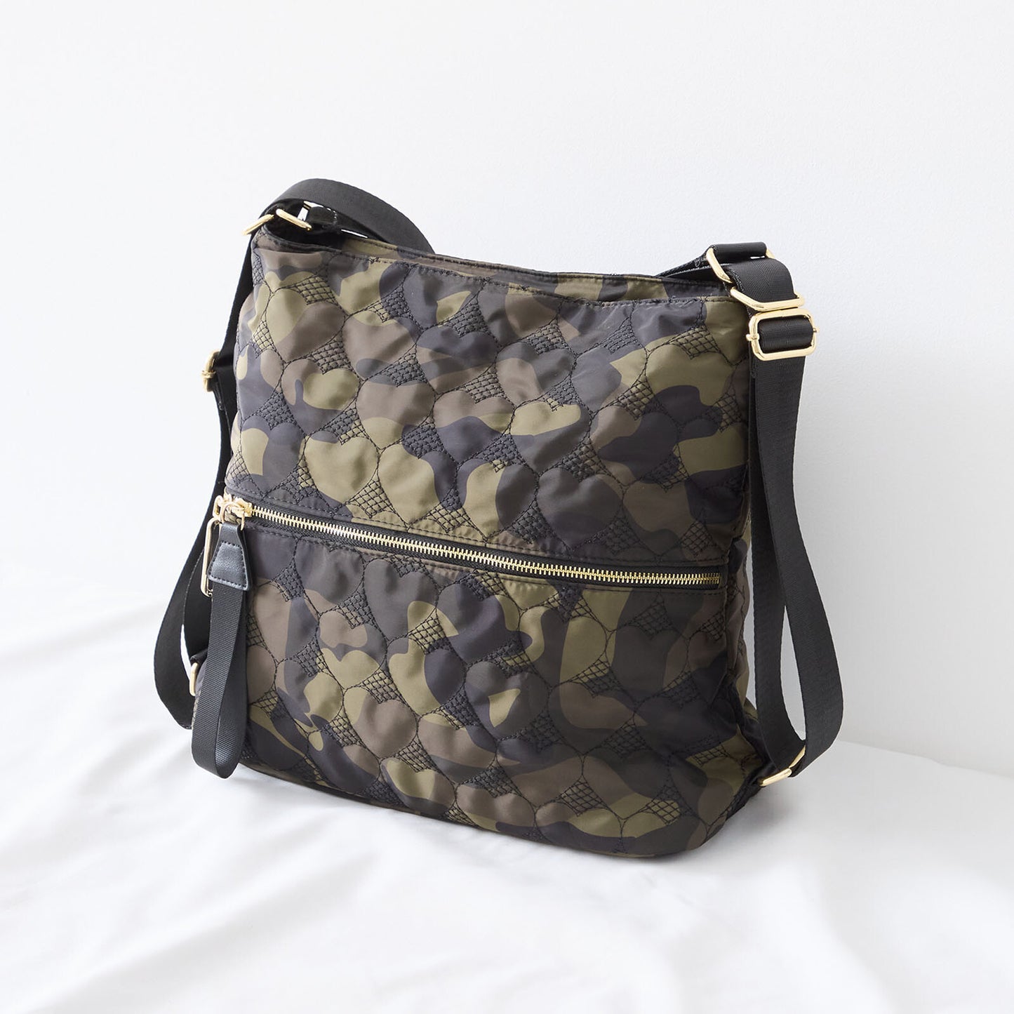 ハート カモフラ柄 2WAY ショルダーバッグ BAG トートバッグ (N92-049)