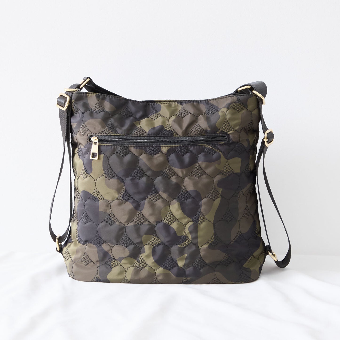 ハート カモフラ柄 2WAY ショルダーバッグ BAG トートバッグ (N92-049)