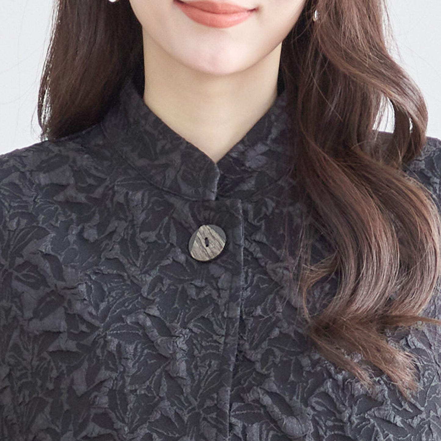 【N33-015|L〜LL対応】エレガンス フクレジャカードベスト|上品シルエットのワンボタンジャケット