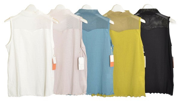 シアーネックカットソー D16039 カラーバリエーション展開 4色並び