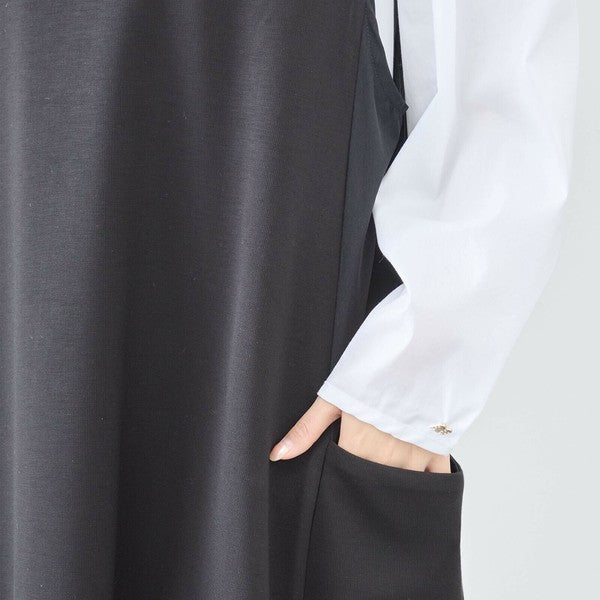 ジャンパースカートワンピース ポケットディテール拡大 実用的な両サイド仕様