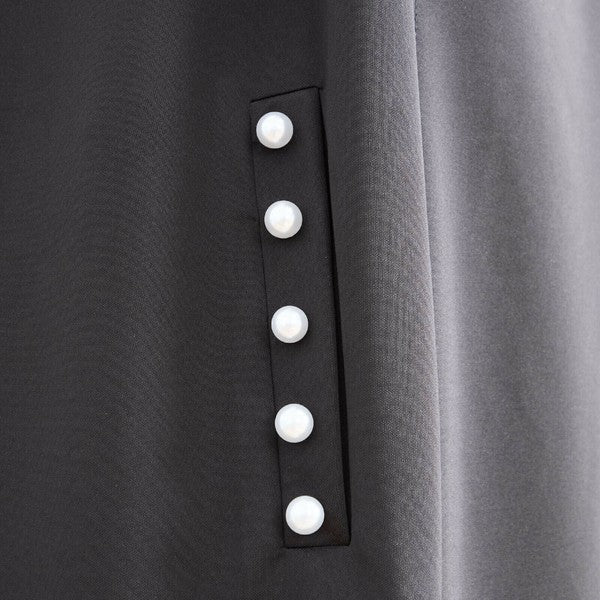 【L〜LL】TRUBE ポイントパールロングジレ 体型カバー/楽伸び N33-004