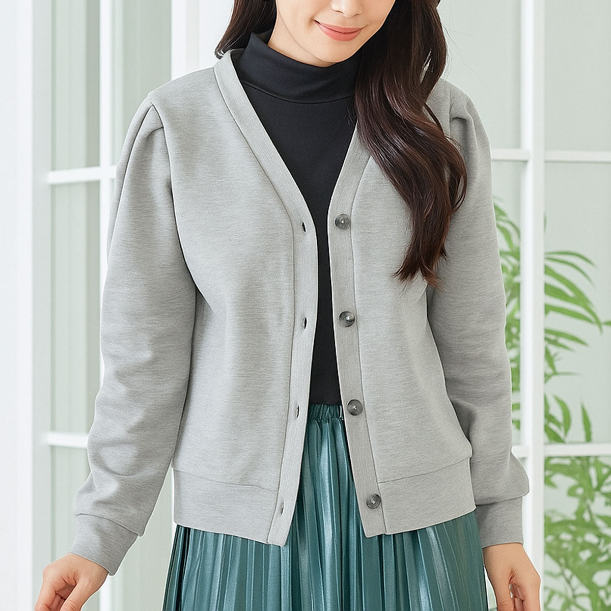 【M〜L】タックスリーブカーディガン|Fal'beu レディース 秋冬 長袖 羽織り シンプル 13774588