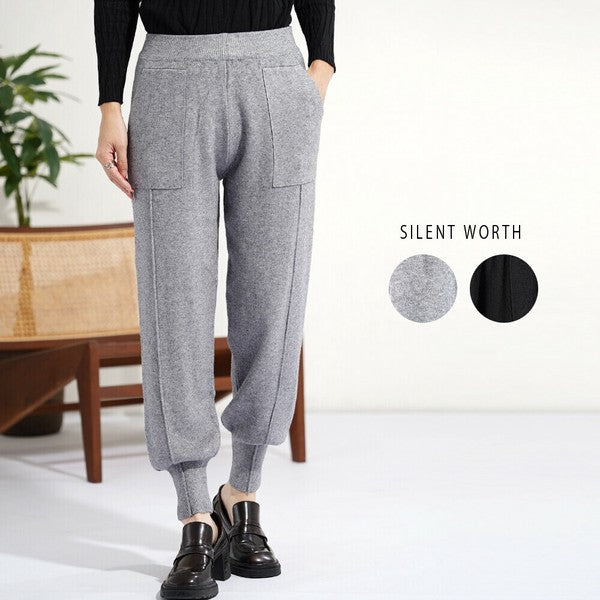 Mサイズ】ニットジョガーパンツ｜美脚ライン・センタータック