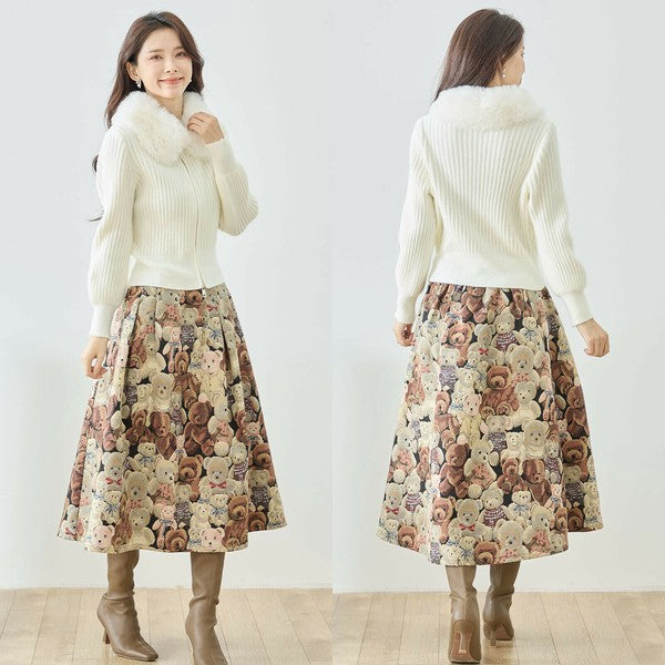 【M〜L】ファーカラージップニットジャケット|reve bleu レディース 羽織り 長袖 上品 暖かい ショート丈 N22-210