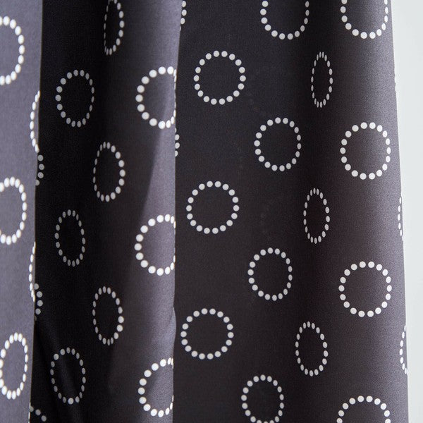 【L〜LL】異素材ドッキングサークル柄ワンピース|TRUBE 秋冬 レディース 長袖 ロング丈 体型カバー 大人可愛い N83-012