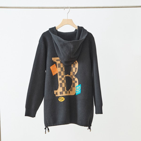 【M〜L】異素材パッチワークフーディカーディガン|軽量あったか・大人カジュアル・TRUBE・N25-161A