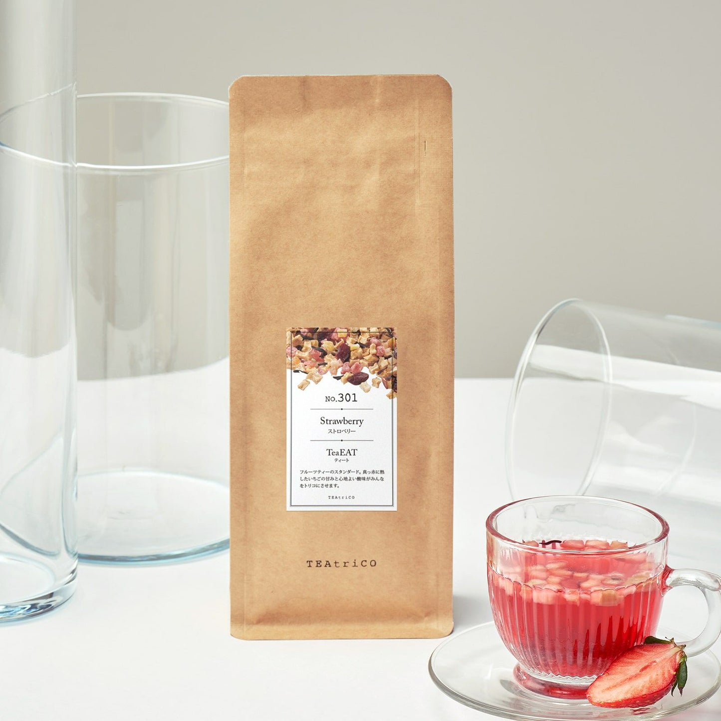 【10g/50g/200g】食べられるフルーツティー|TeaEAT/TEAtriCO No.301 ストロベリー|ドライフルーツティー/苺/カフェインレス