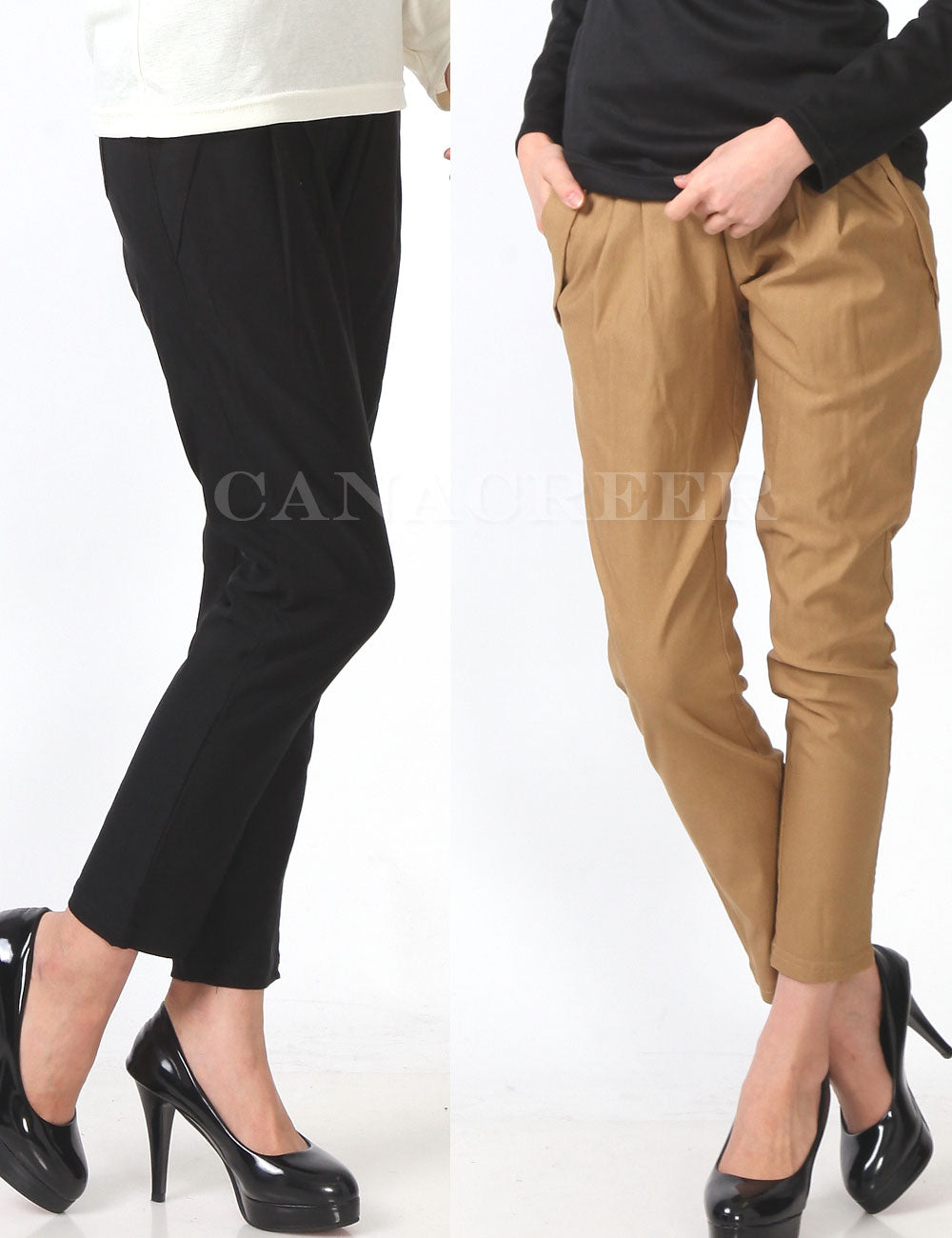【2253n|M〜LL対応】美脚テーパードパンツ|ストレッチ×ウエストゴム・きれいめジョガー
