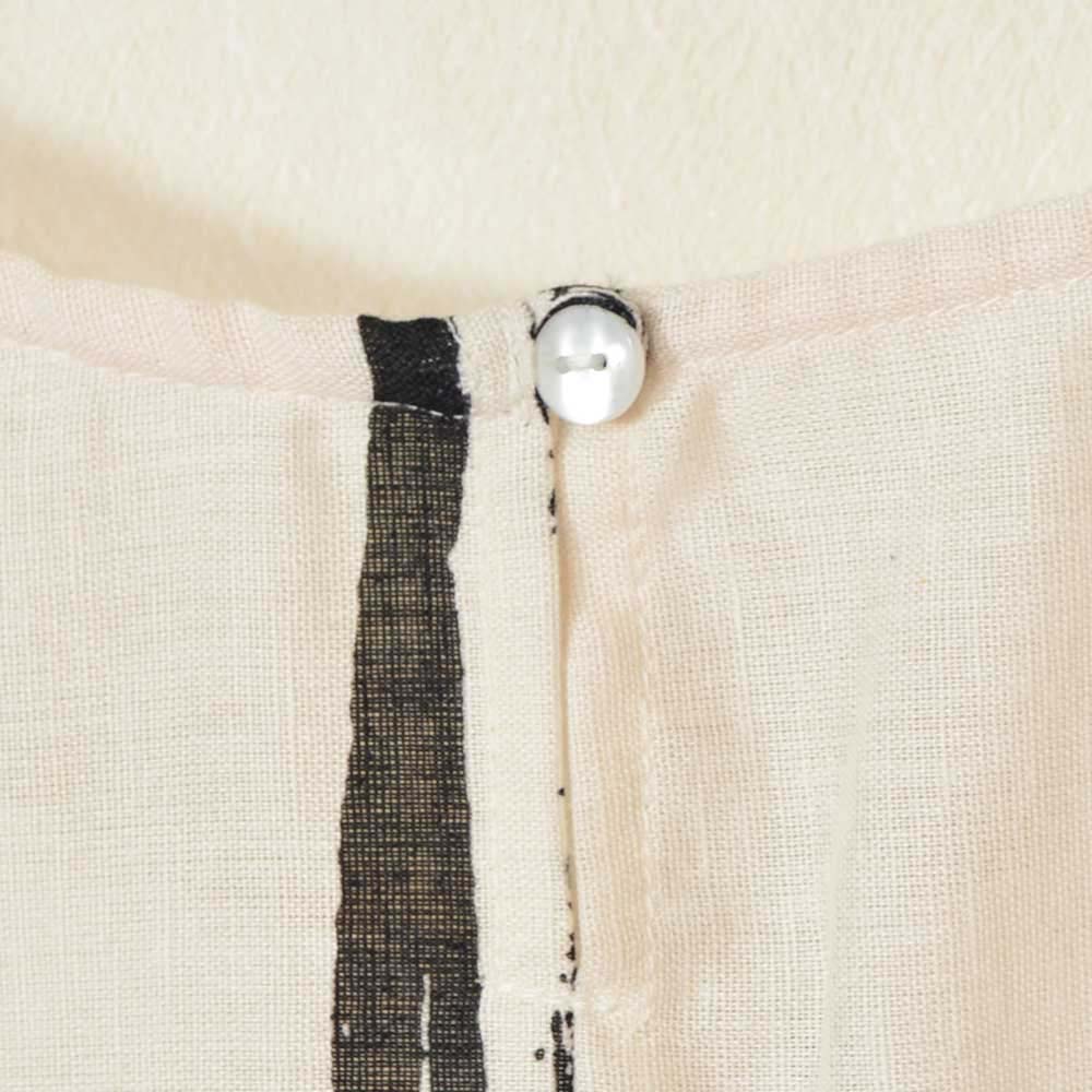 【訳あり】ロング ワンピース コットン リネン レディース トップス プリント 半袖 丸首 ゆったり インド綿 春夏 麻混