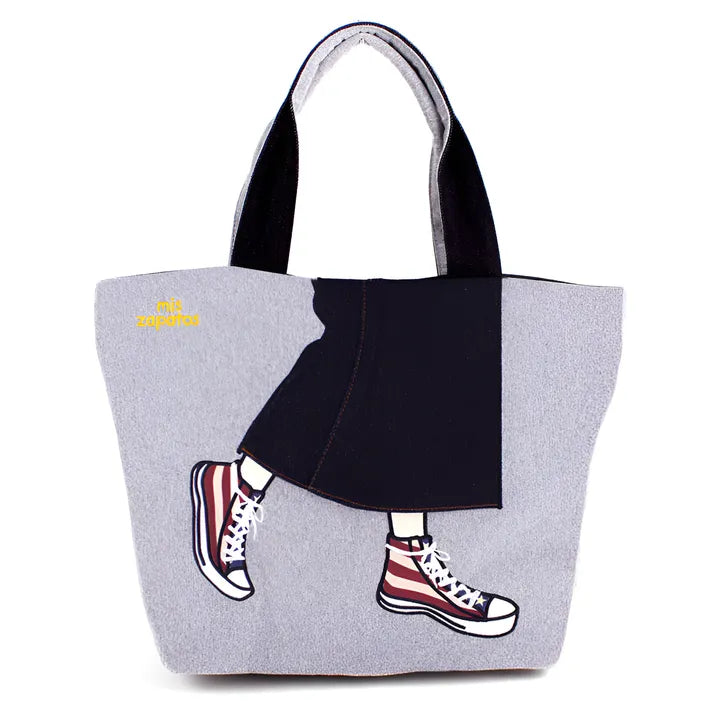 B-6535 ロングスカートトートバッグ キャンバス