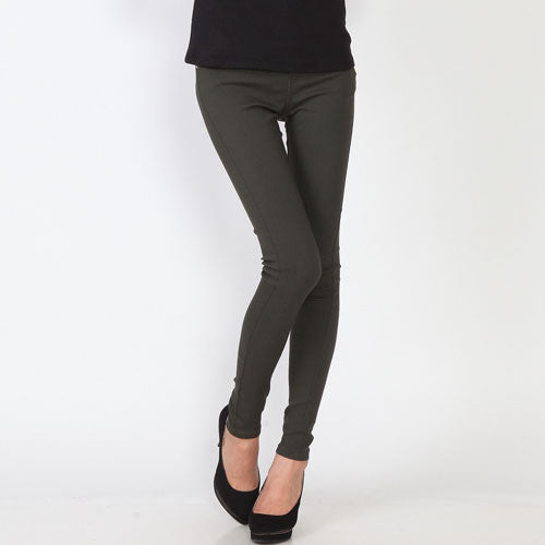 【5929242|M〜LL対応】ストレッチスリム レギパン|10分丈・無地カラーデニム・美脚スキニーパンツ