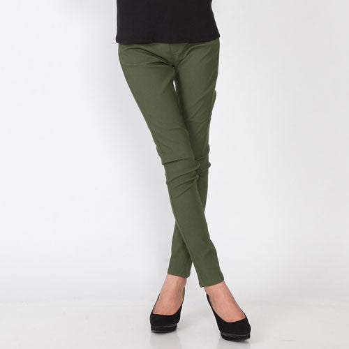 【5929242|M〜LL対応】ストレッチスリム レギパン|10分丈・無地カラーデニム・美脚スキニーパンツ