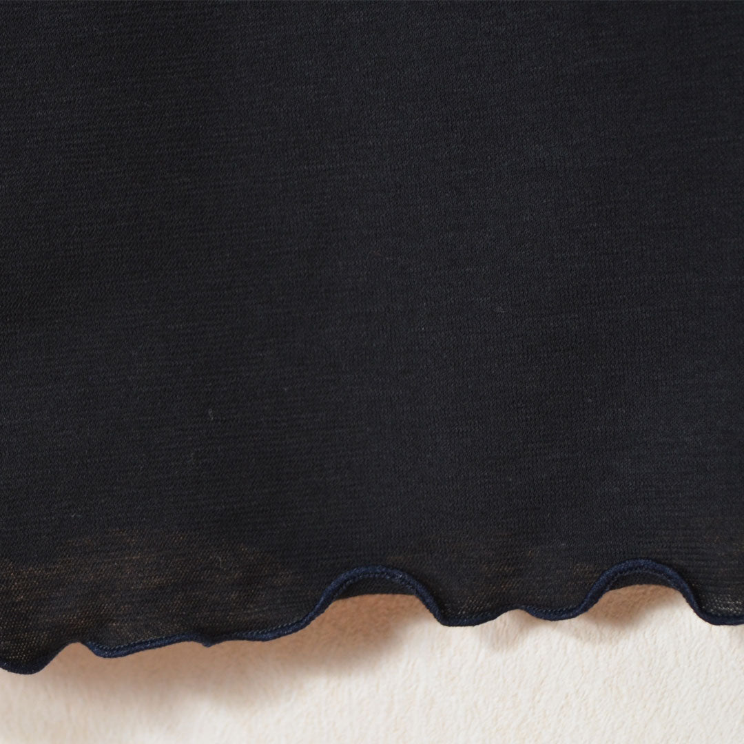 【M〜L】日本製チュール切替ボトルネックタンクトップ|涼感×上品レース(D16039)