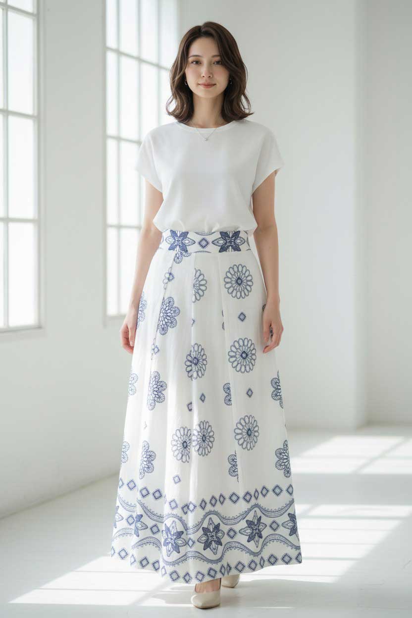 エスニック マンダラ フラワー柄 ラップ風 ワイドパンツ スカーチョ M-L