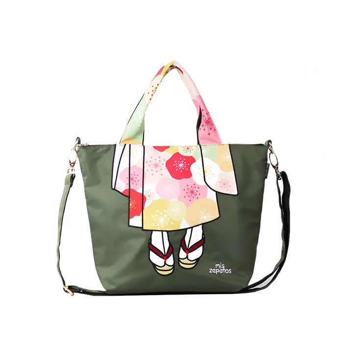 B-7378 ナイロン着物2WAYトート