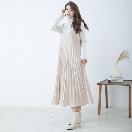 【M〜L】プリーツキャミソールワンピース(C38-464) 11009245