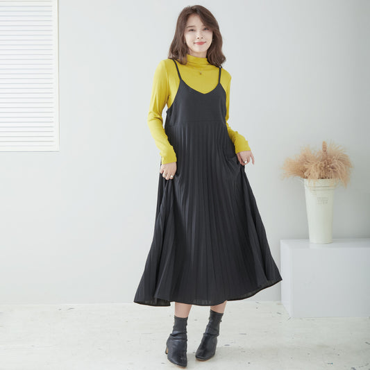 【M〜L】プリーツキャミソールワンピース(C38-464) 11009245