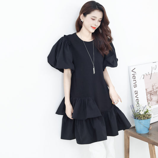 【M〜L】ボリューム袖フリルロングブラウス(C38-620)11133878