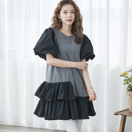 【M〜L】ボリューム袖フリルロングブラウス(C38-620)11133878