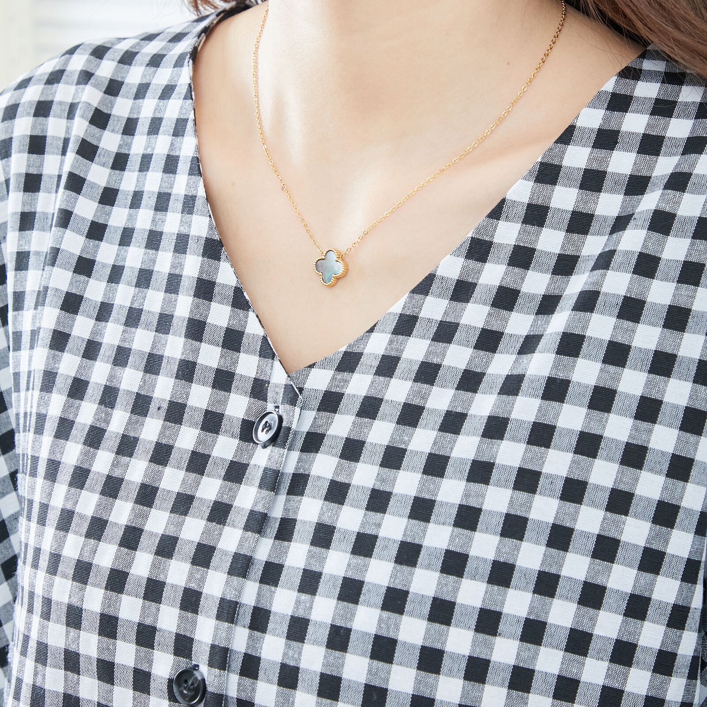 【M〜L】スリット入りチェック柄ワンピース (C08-158) 11218299