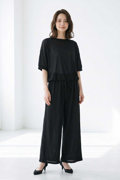 涼感シアーで魅せる。大人の「透け感ナシ地 セットアップ」