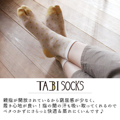 日本製・綿混 足袋クルー ソックス 靴下 ドット柄 雑貨 10005701