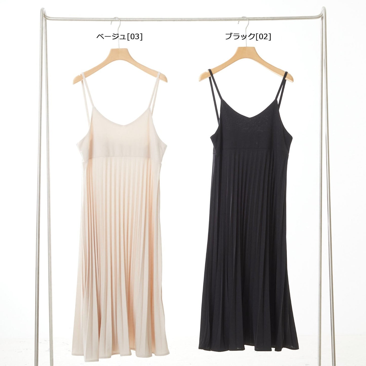 【M〜L】プリーツキャミソールワンピース（C38-464） 11009245
