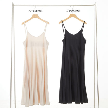 【M〜L】プリーツキャミソールワンピース（C38-464） 11009245