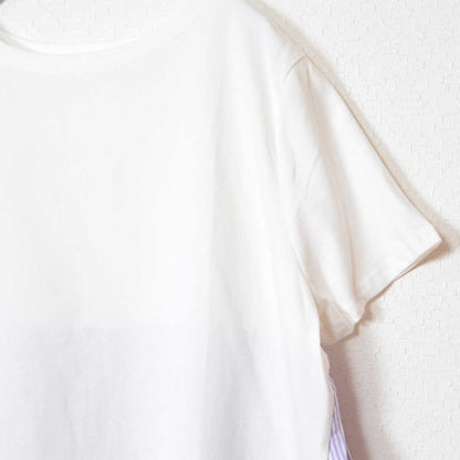 バックプリーツ Tシャツ 半袖 綿100 ゆったり 体型カバー 着痩せ M L