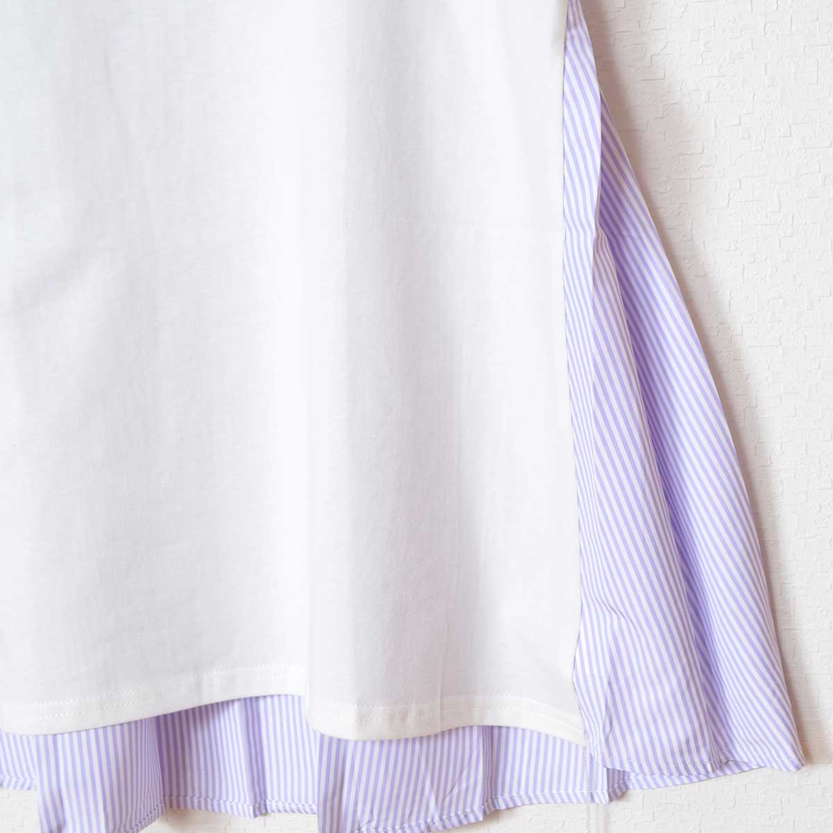 バックプリーツ Tシャツ 半袖 綿100 ゆったり 体型カバー 着痩せ M L