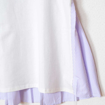 バックプリーツ Tシャツ 半袖 綿100 ゆったり 体型カバー 着痩せ M L